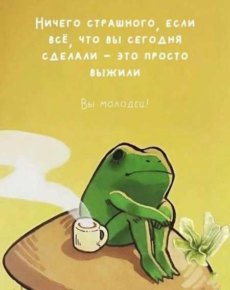 Ничего страшного, если всё, что вы сегодня сделали – это просто выжили
Вы молодец!