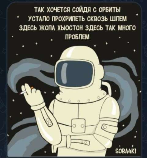ТАК ХОЧЕТСЯ СОЙДИ С ОРБИТЫ УСТАЛО ПРОХРИПЕТЬ СКВОЗЬ ШЛЕМ ЗДЕСЬ ЖОПА ХЬЮСТОН ЗДЕСЬ ТАК МНОГО ПРОБЛЕМ