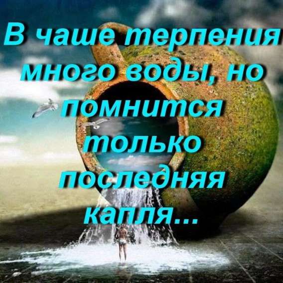 В чаше терпения много воды, но помнится только последняя капля...