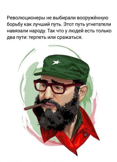 Революционеры не выбирали вооружённую борьбу как лучший путь. Этот путь угнетатели навязывали народу. Так что у людей есть только два пути: терпеть или сражаться.