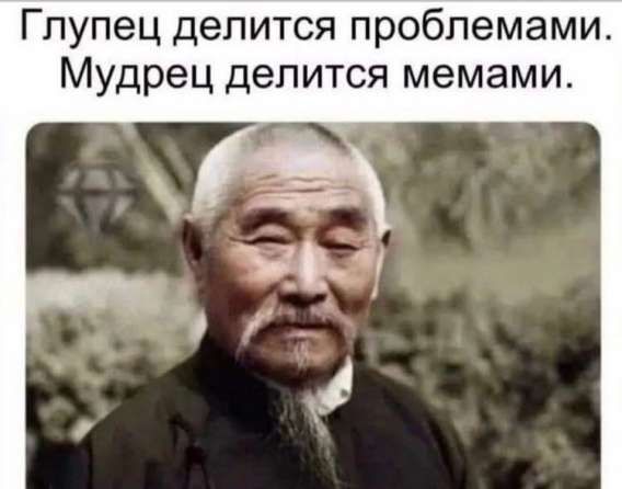 Глупец делится проблемами. Мудрец делится мэмами.