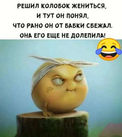 Решил колобок жениться. И тут он понял, что рано он от бабки сбежал. Она его еще не долепила!