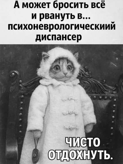 А может бросить всё и рвануть в... психоневрологический диспансер ЧИСТО ОТДОХНУТЬ.