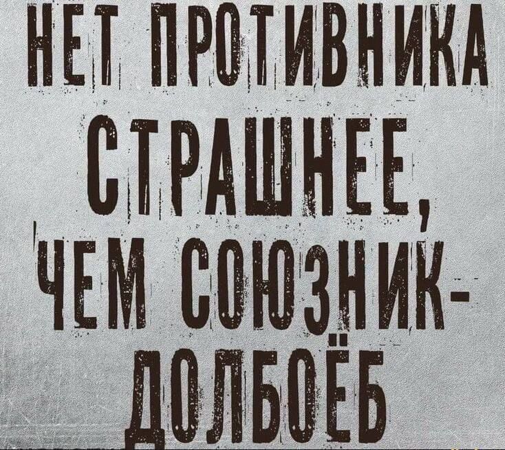 НЕТ ПРОТИВНИКА СТРАШНЕЕ, ЧЕМ СОЮЗНИК-ДОЛБОЕБ
