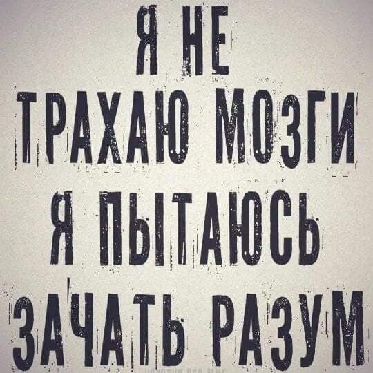 Я НЕ ТРАХАЮ МОЗГИ Я ПЫТАЮСЬ ЗАЧАТЬ РАЗУМ