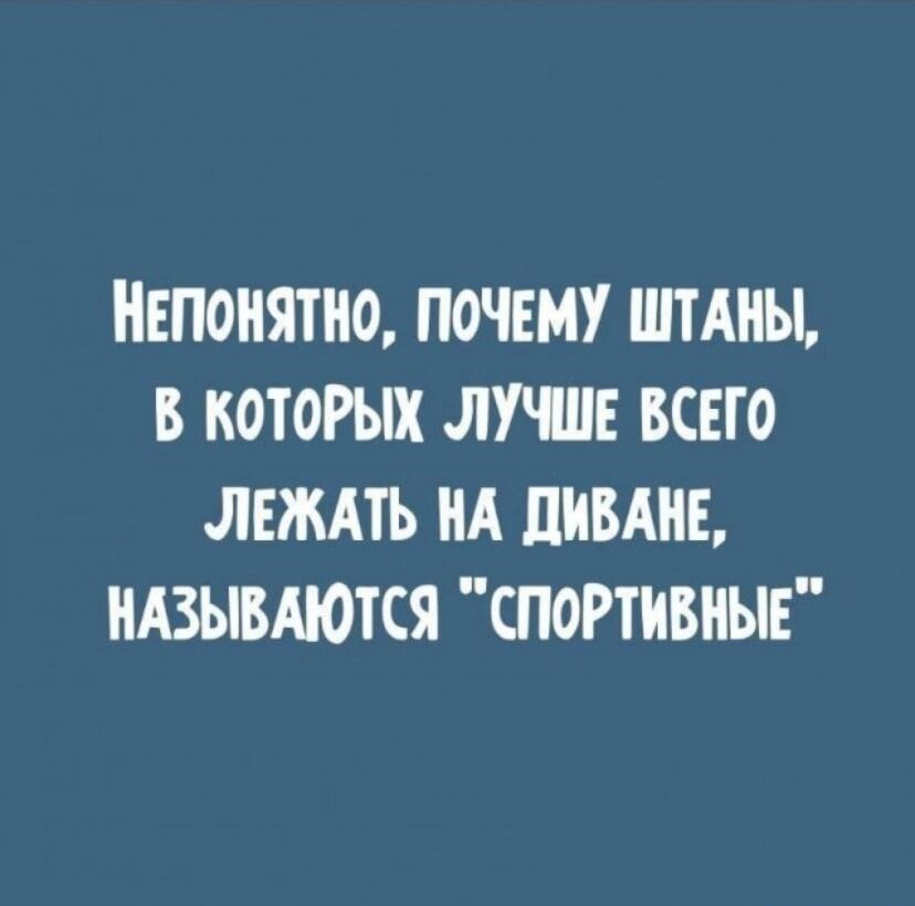 Непонятно, почему штаны, в которых лучше всего лежать на диване, называются 