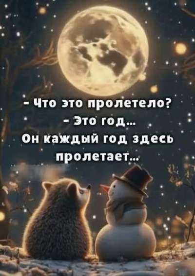 - Что это пролетело? - Это год... Он каждый год здесь пролетает...