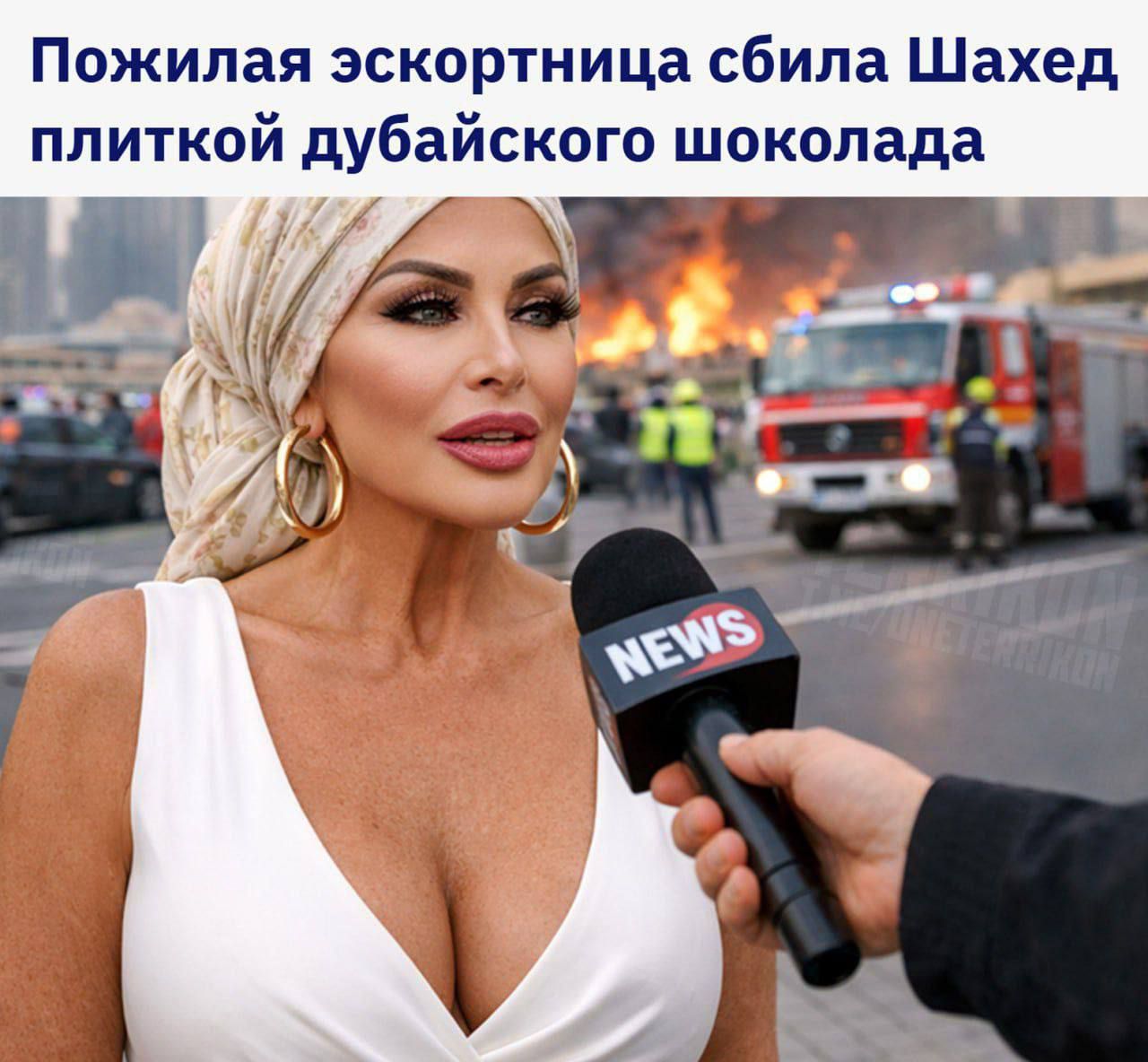 Пожилая эскортница сбила Шахед плиткой дубайского шоколада