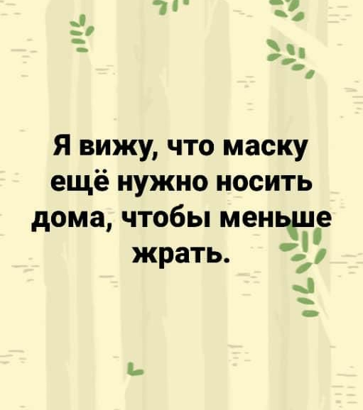 Я вижу что маску ещё нужно носить дома чтобы менте жрать