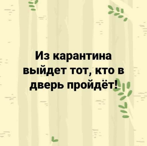 Из карантина выйдет тот кто в дверь пройдётЬи
