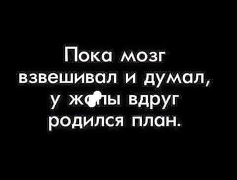 Пока мозг взвешивол и думал у жфы вдруг родился план