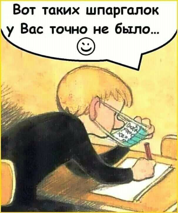 Вот таких шпаргалок у Вас точно не было