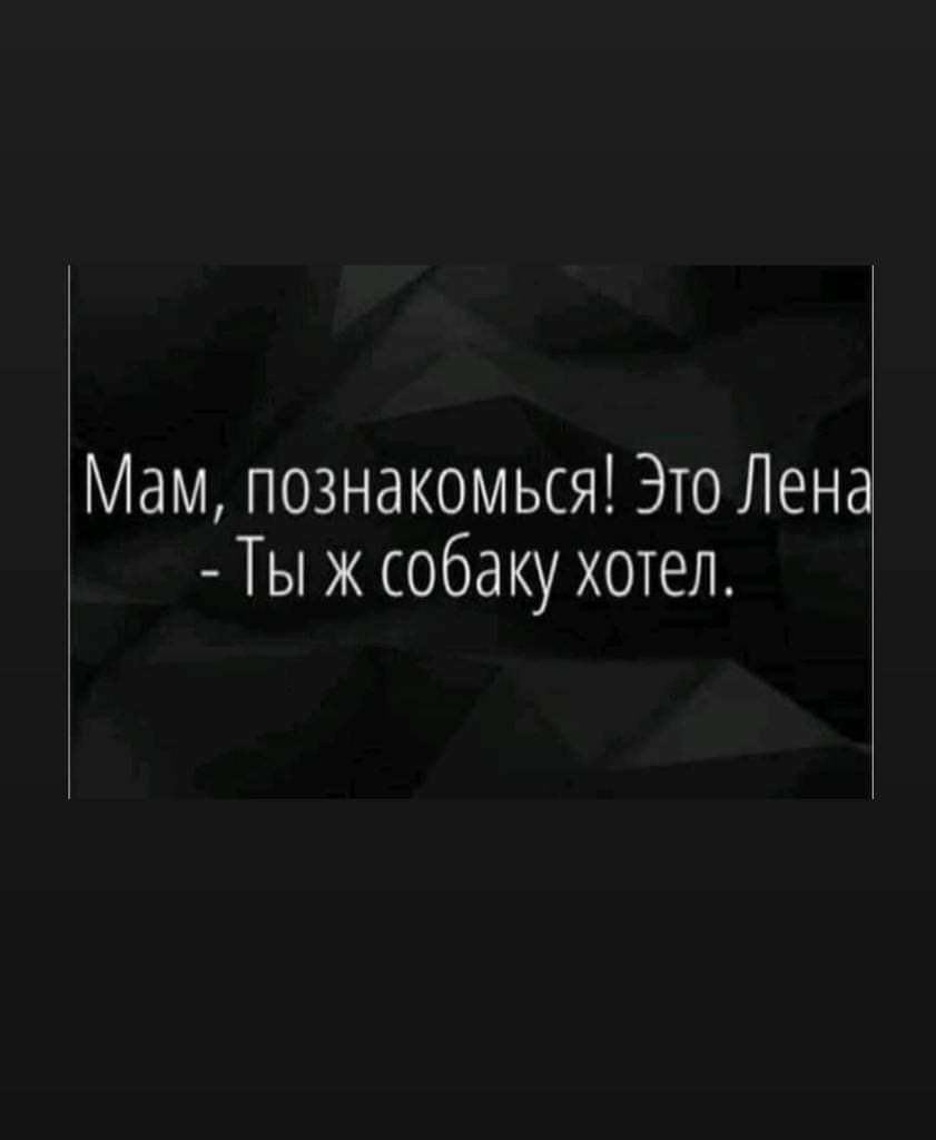 Мам познакомься ЭтоЛена Ты ж собаку хотел
