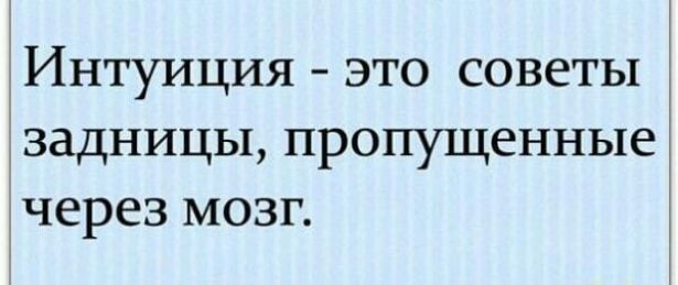 Интуиция это советы ЗЗДНИЦЬЬ ПРОПУЩЭННЬіе через МОЗГ