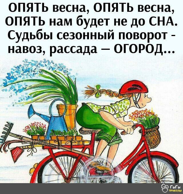 ОПЯТЬ весна ОПЯТЬ весна ОПЯТЬ нам будет не до СНА Судьбы сезонный поворот навоз рассада ОГОРОД