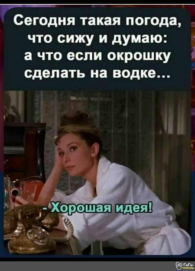 гі__ Сегодня такая погода что сижу и думаю а что если окрошку сделать на водке