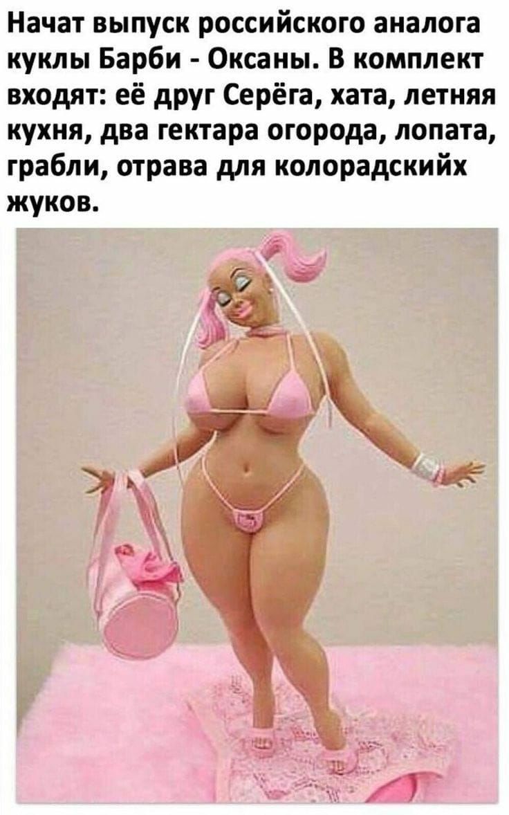 Начат выпуск российского аналога куклы Барби Оксаны В комплект входят её друг Серёга хата летняя кухня два гектара огорода лопата грабли отрава для колорадскийх жуков