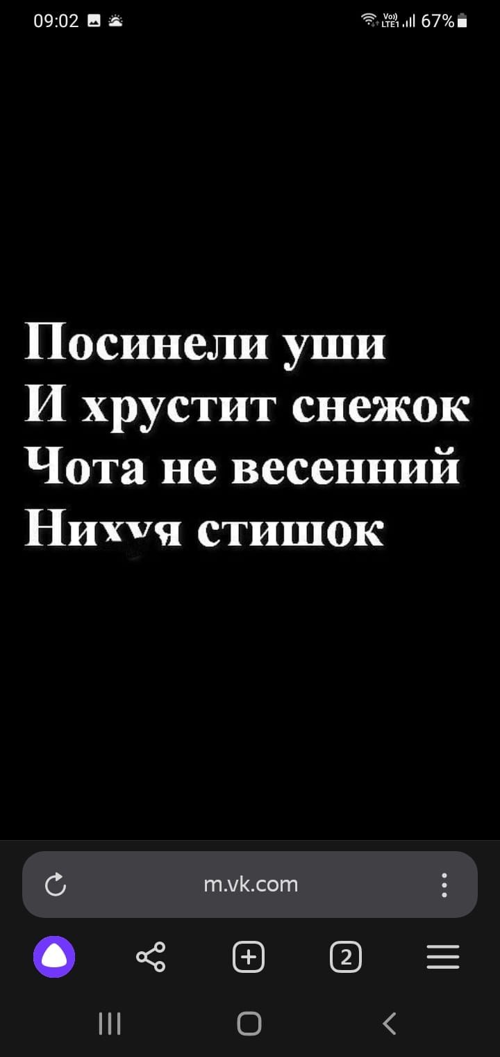 09 02 в 67 Посинели уши И хрустит снежок Чота не весенний Нитич стишок С тмксот 04 О