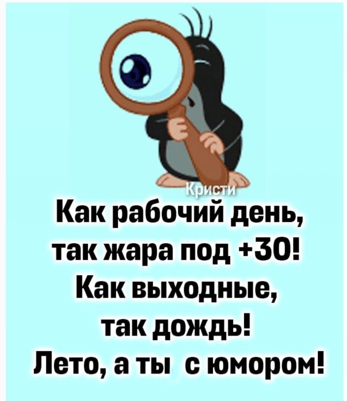 Как рабочий день так жара под 30 Как выходные так дождь Лето а ты с юмором