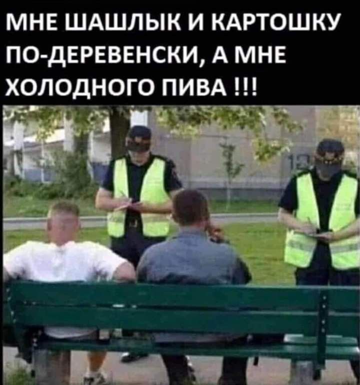 МНЕ ШАШЛЫК И КАРТОШКУ ПО дЕРЕВЕНСКИ А МНЕ ХОЛОДНОГО ПИВА