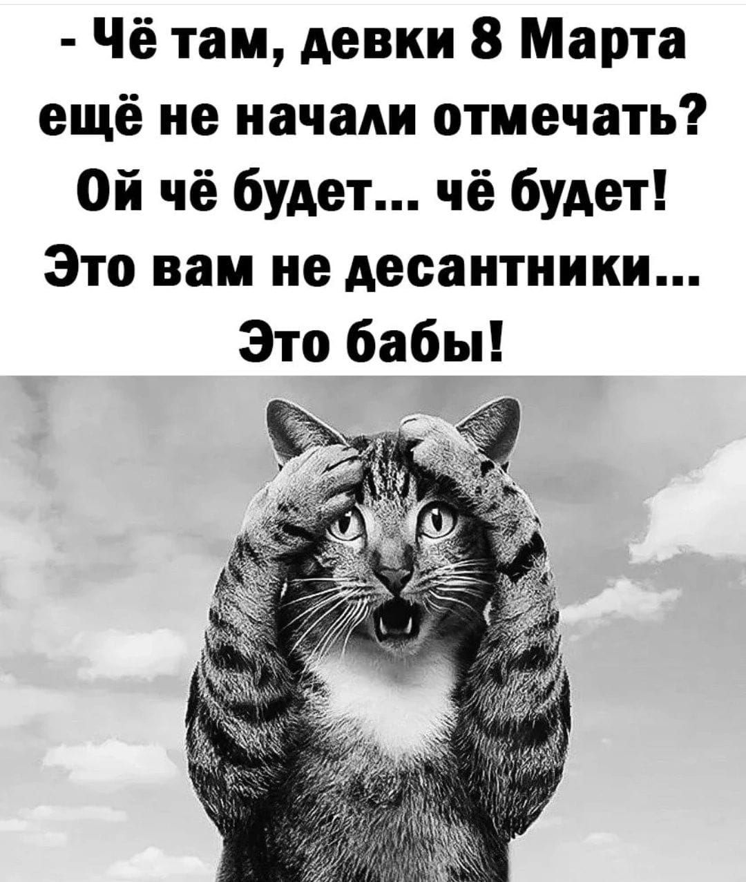 Чё там, девки 8 Марта ещё не начали отмечать? Ой чё будет... чё будет! Это вам не десантники... Это бабы!
