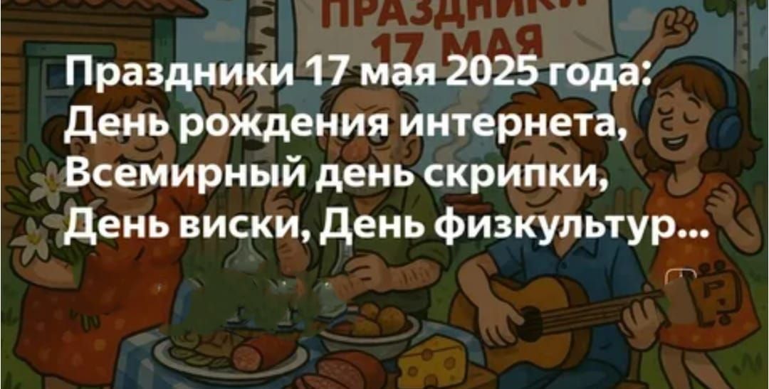 Праздники 17 мая 2025 года: День рождения интернета, Всемирный день скрипки, День виски, День физкультуры...