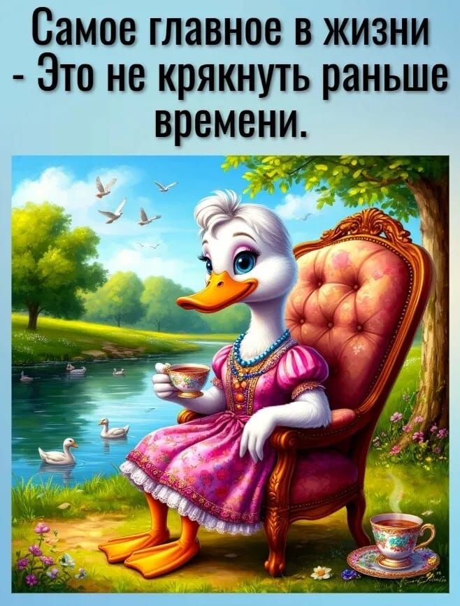 Самое главное в жизни - Это не крякнуть раньше времени.