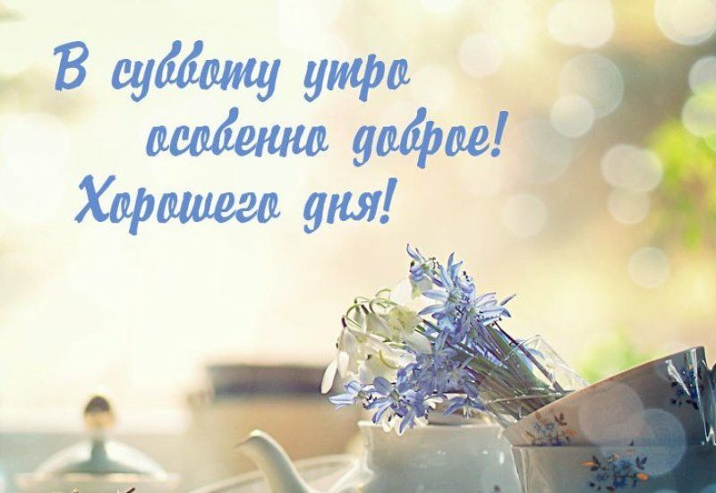 В субботу утро особенно доброе! Хорошего дня!