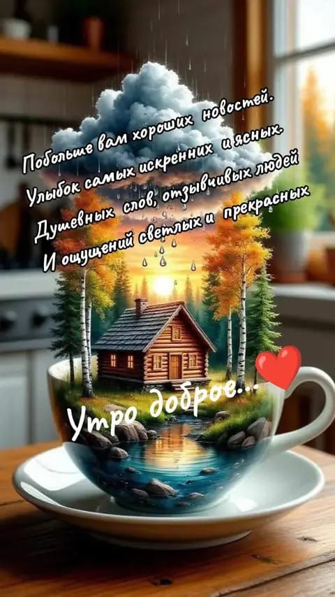 Побольше вам хороших новостей.
Улыбок самых искренних и ясных,
Душевных слов, отзывчивых людей
И ощущений светлых и прекрасных.
Утро доброе..