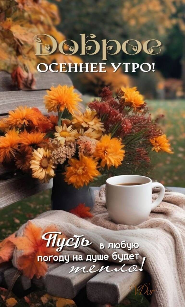 Доброе осеннее утро!
Пусть в любую погоду на душе будет тепло!