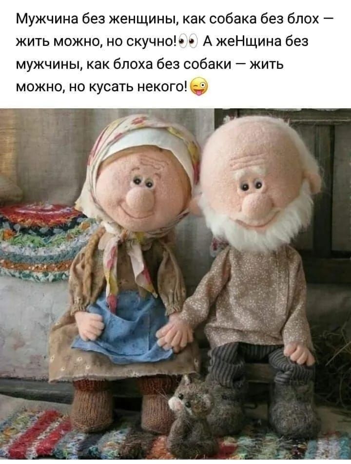 Мужчина без женщины, как собака без блох — жить можно, но скучно! 👀 А женщина без мужчины, как блоха без собаки — жить можно, но кусать некого! 😏