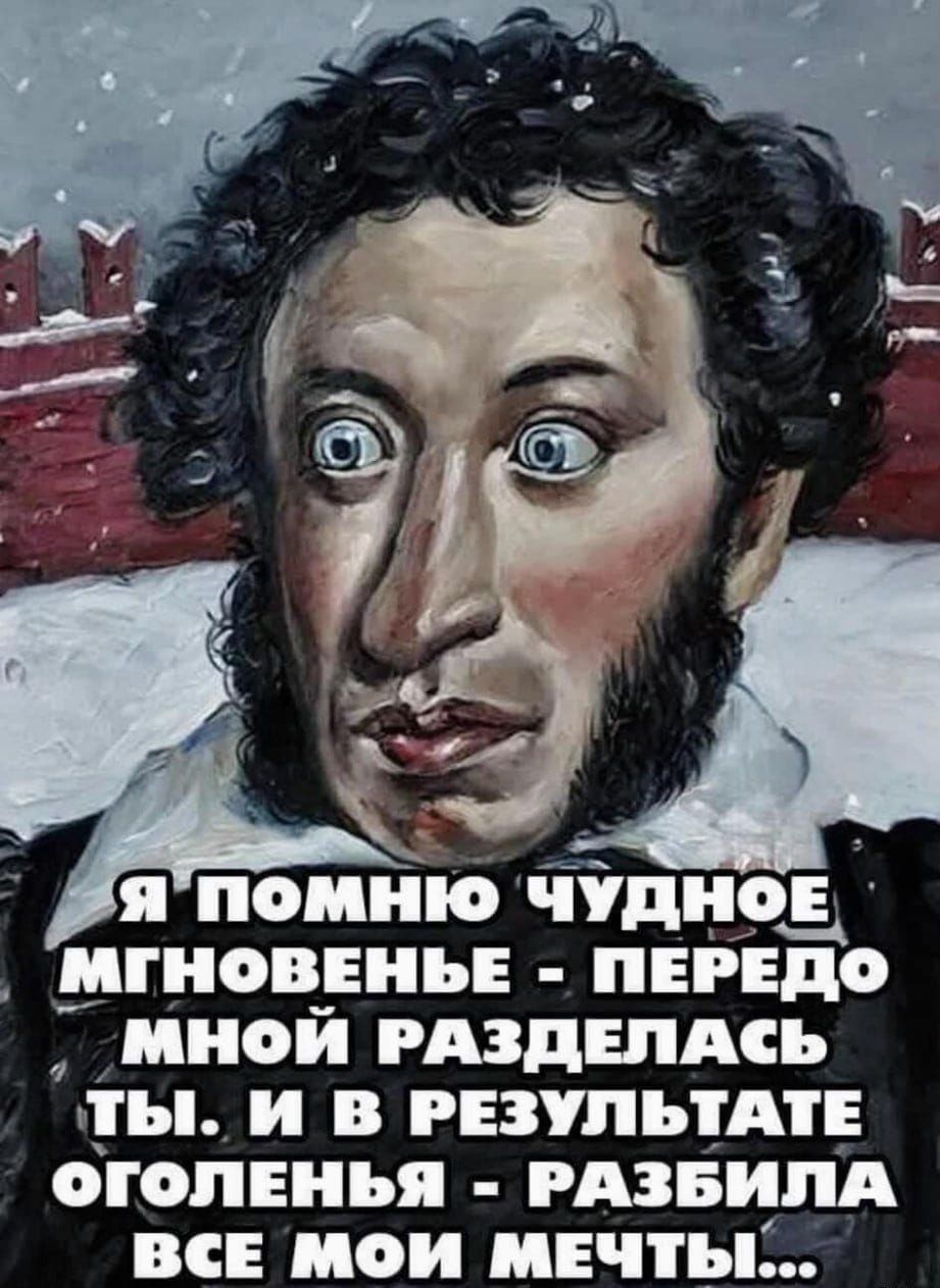 Я ПОМНЮ ЧУДНОЕ МГНОВЕНЬЕ - ПЕРЕДО МНОЙ РАЗДЕЛАСЬ ТЫ. И В РЕЗУЛЬТАТЕ ОГОЛЕНЬЯ - РАЗБИЛА ВСЕ МОИ МЕЧТЫ...