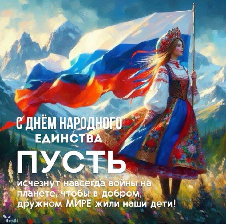 С ДНЁМ НАРОДНОГО ЕДИНСТВА ПУСТЬ исчезнут навсегда войны на планете, чтобы в добром, дружном мире жили наши дети!