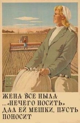 ЖЕНА ВСЕ НЫЛА ... НЕЧЕГО НОСИТЬ ДАЛ ЕЙ МЕШКИ, ПУСТЬ ПОНОСИТ