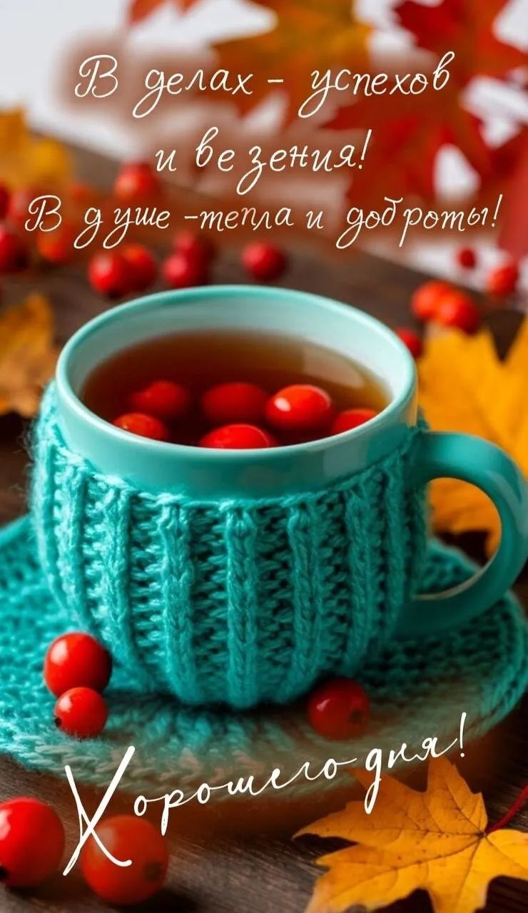 В делах - успехов и везения! В душе - тепла и доброты! Хорошего дня!