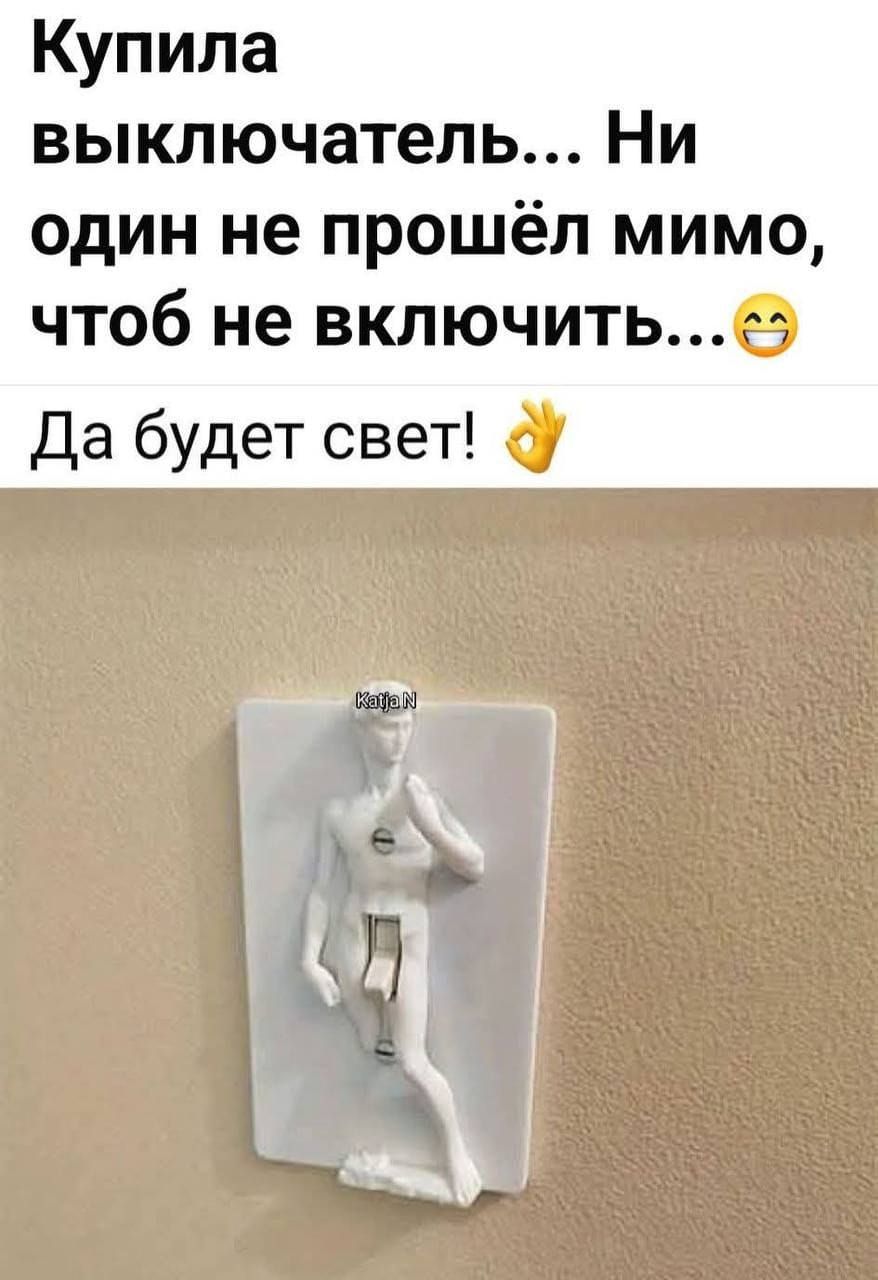 Купила выключатель... Ни один не прошёл мимо, чтобы не включить... 😁 Да будет свет! 👌