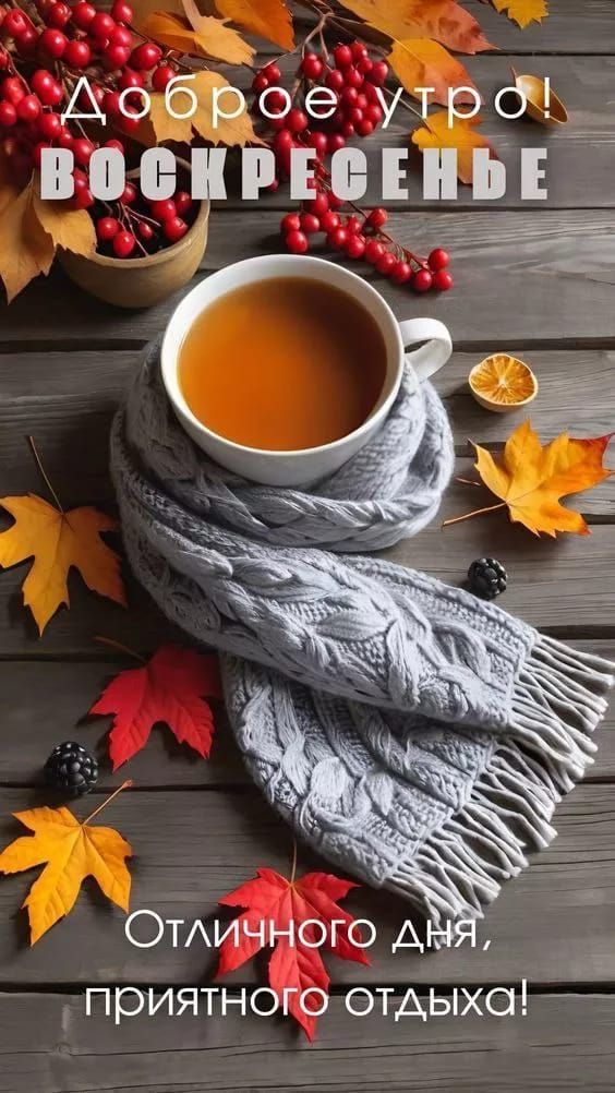 Доброе утро! воскресенье\nОтличного дня, приятного отдыха!