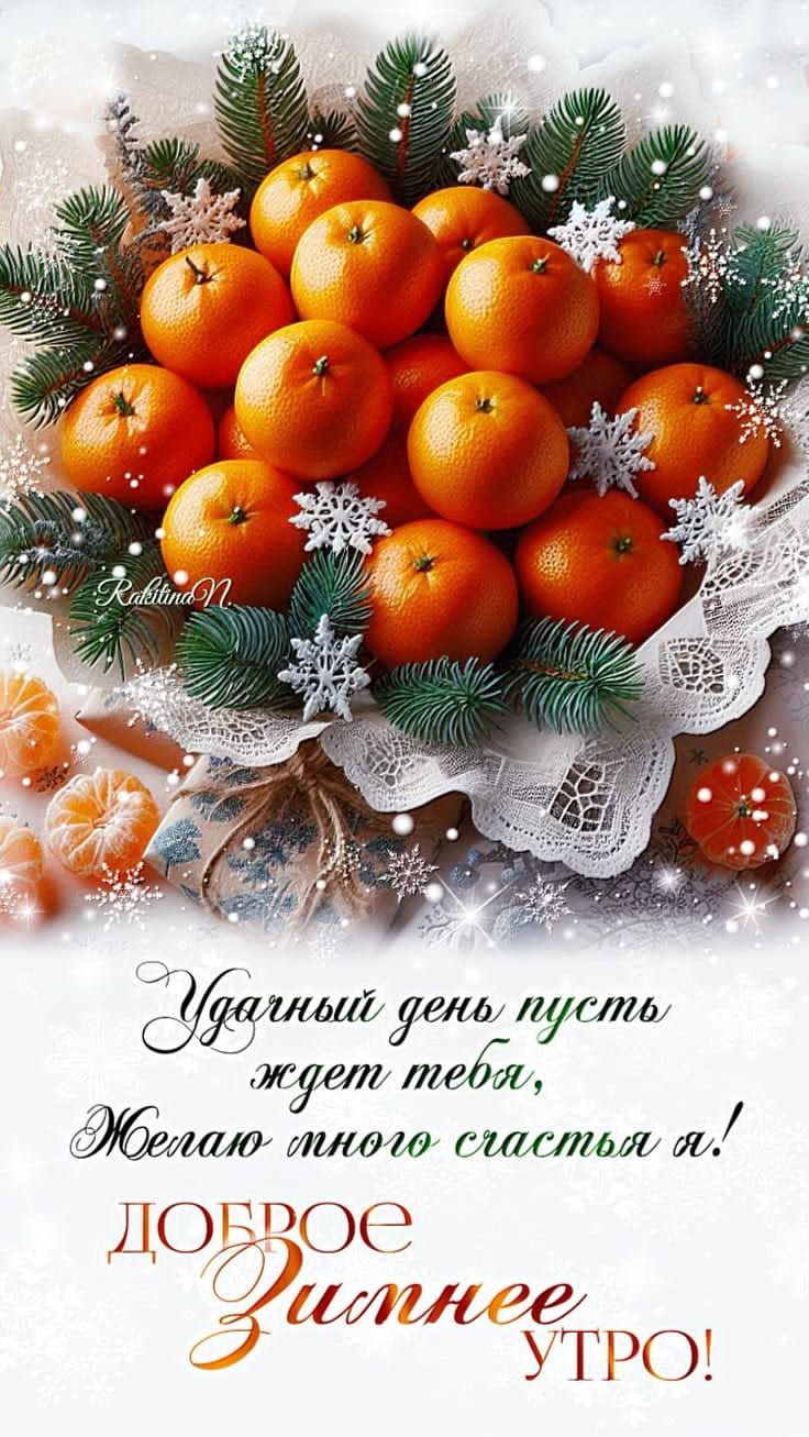 Удачный день пусть ждёт тебя, Желаю много счастья я! Доброе зимнее утро!