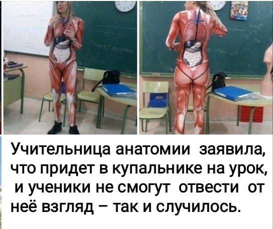 Учительница анатомии заявила, что придет в купальнике на урок, и ученики не смогут отвлечься от неё взгляда – так и случилось.