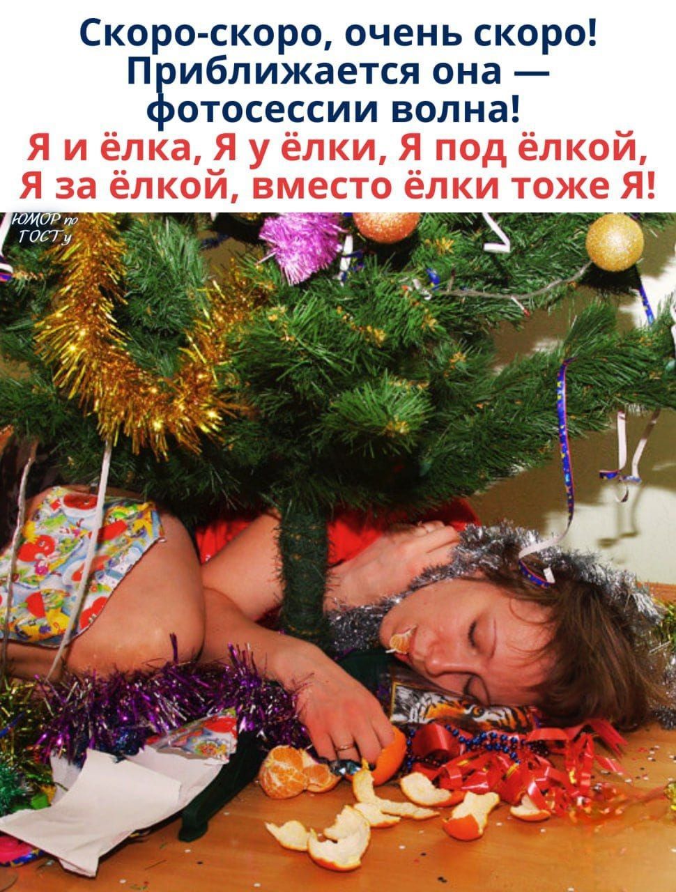 Скоро-скоро, очень скоро! Приближается она — фотосессии волна! Я и ёлка, Я у ёлки, я под ёлкой, Я за ёлкой, вместо ёлки тоже Я!