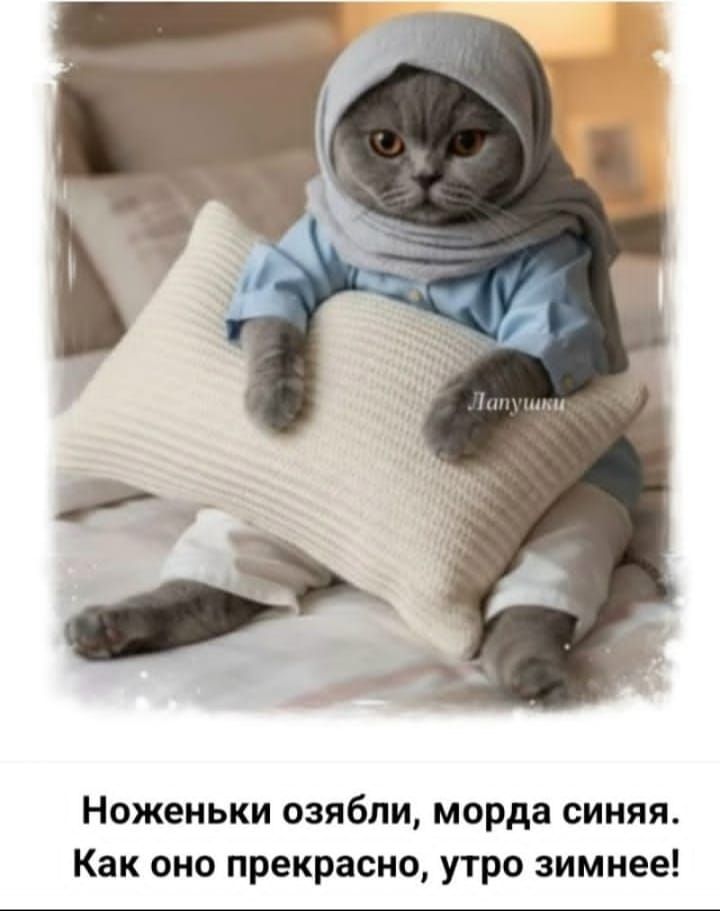 Ноженьки озябли, морда синяя. Как оно прекрасно, утро зимнее!