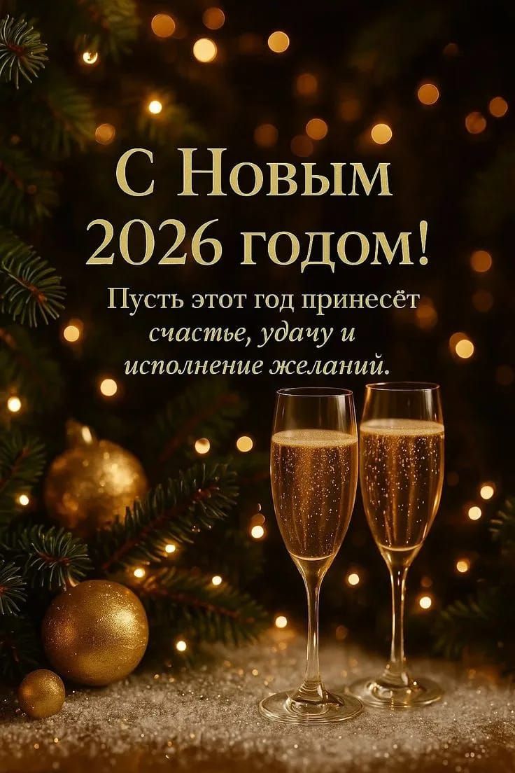 С Новым 2026 годом! Пусть этот год принесет счастье, удачу и исполнение желаний.