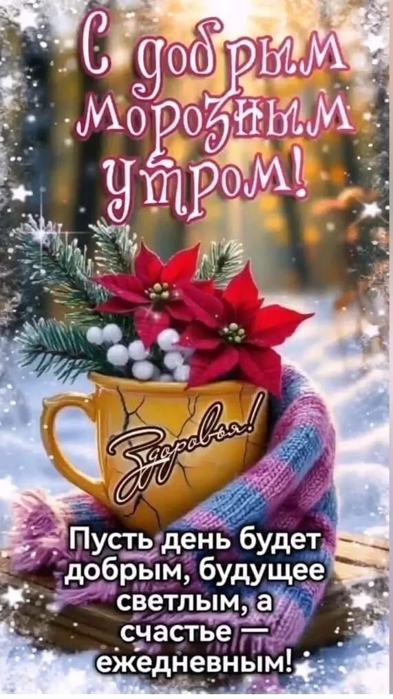 С добрым морозным утром! Пусть день будет добрым, будущее светлым, а счастье — ежедневным!
