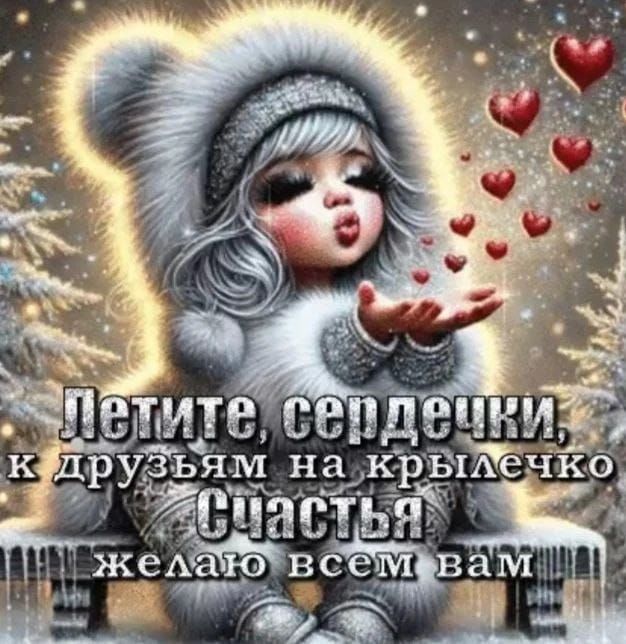 Летите, сердечки, к друзьям на крылышко счастья желаю всем вам