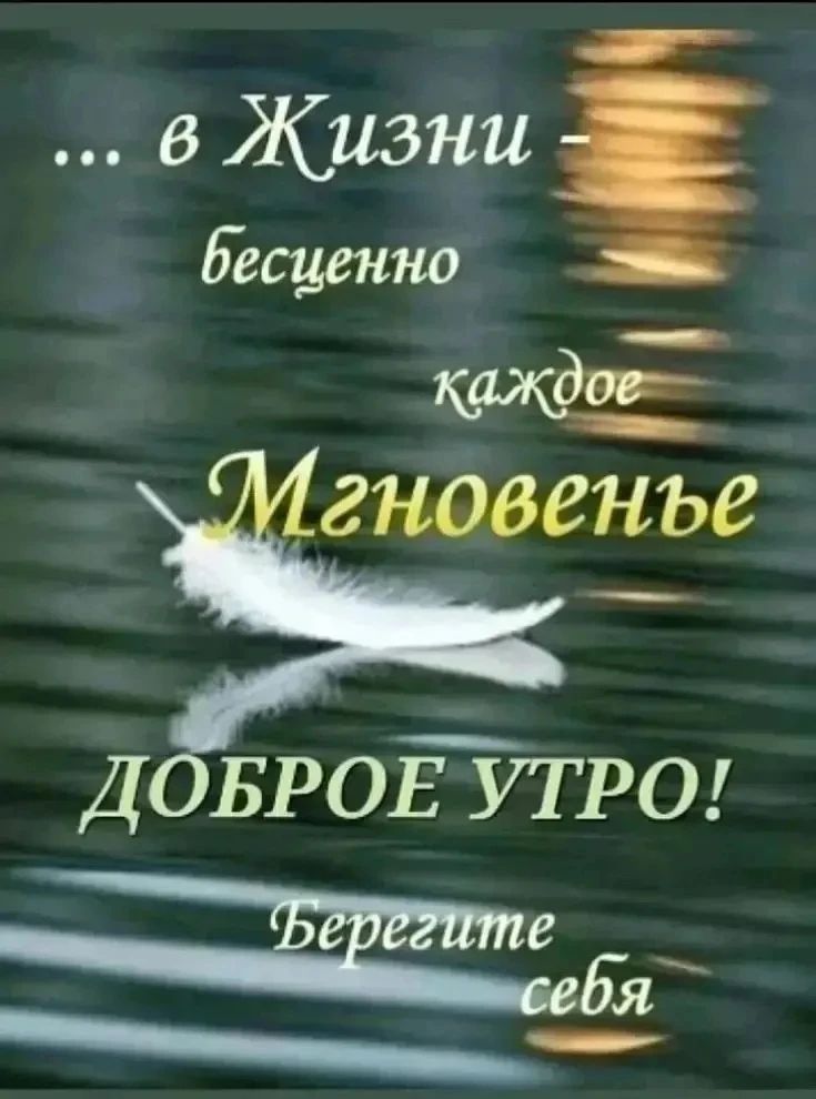 ... в Жизни - бесценно каждое Мгновенье ДОБРОЕ УТРО! Берегите себя
