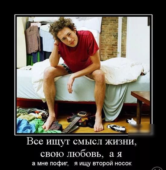 Все ИЩУТ СМЫСЛ ЖИЗНИ свою любовь а я а мне пофиг я ищу второй носок
