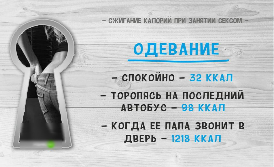 СЖИГАНИЕ КАПОРИЙ ПРИ ЗАНЯТИИ СЕКСОМ ОДЕВАНИЕ спокойно 32 ККАП ТОРОПЯСЬ НА ПОСЛЕДНИЙ АВТОБУС 98 ККАП КОГДА ЕЕ ПАПА ЗВОНИТ В ДВЕРЬ 1218 ККАП