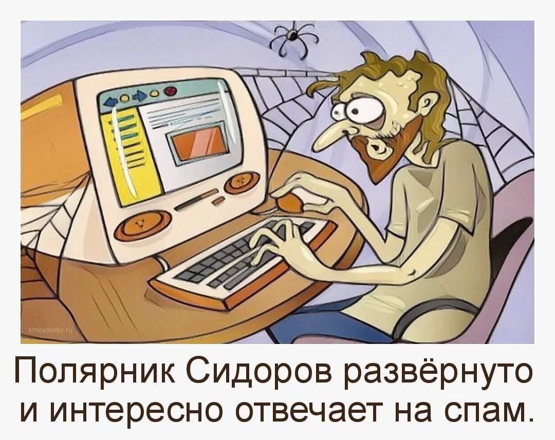 Попярник Сидоров развёрнуто и интересно отвечает на спам