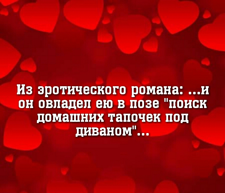 Из ЭРОТИЧЕСКОГО романа и ОН ОВПЗДОП ею В ПОЗО ПОИСК домашних тапочек ПОД диваном