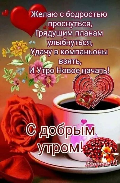 Желаю с бодростью проснуться Грядущим планам улыбнуться _ Удачу в компаньоны _ АБ взять